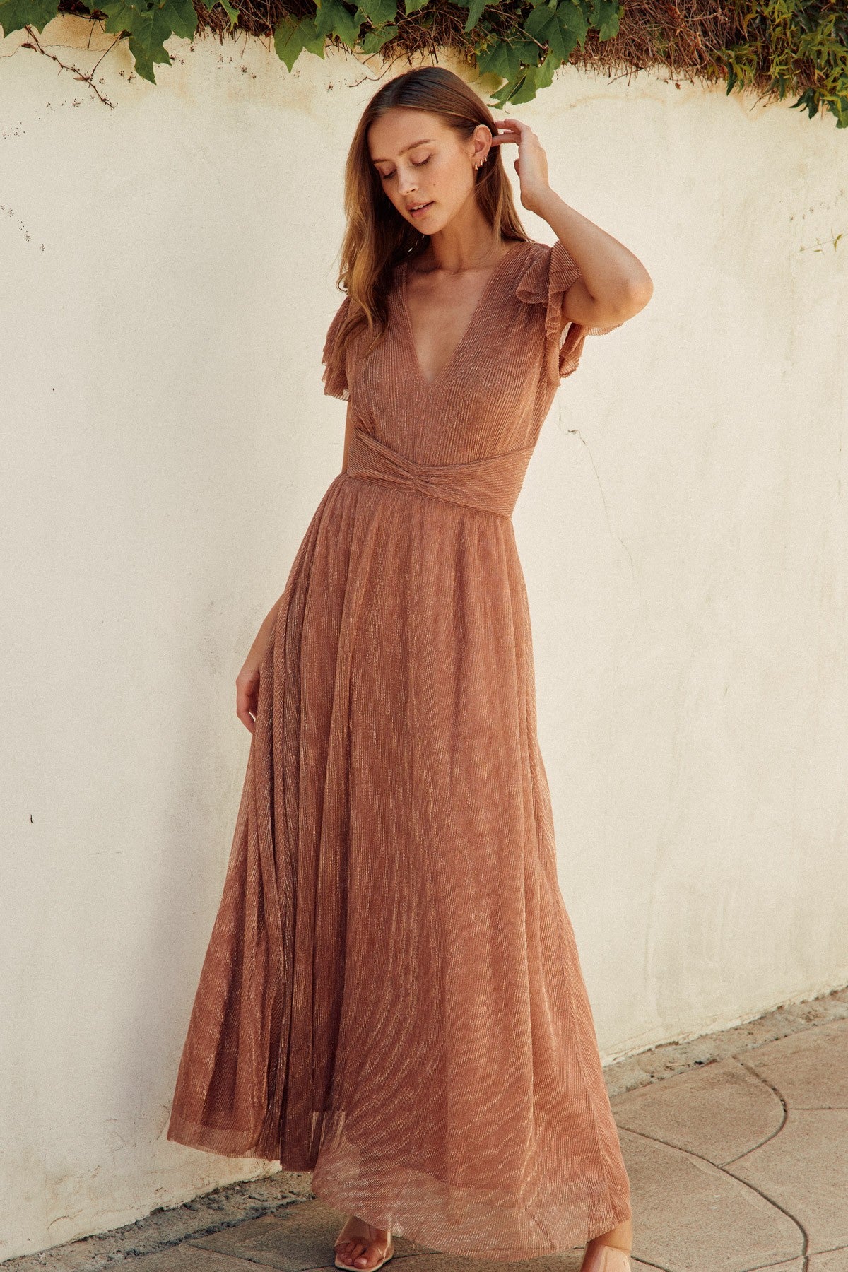 Maria Flutter Sleeve Maxi Dress