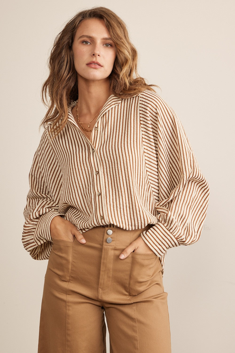 Leslie Stripped Button Down Shirt