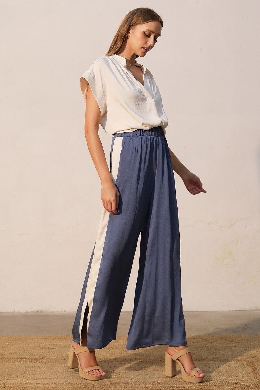 Zahara Contrast Band Pants