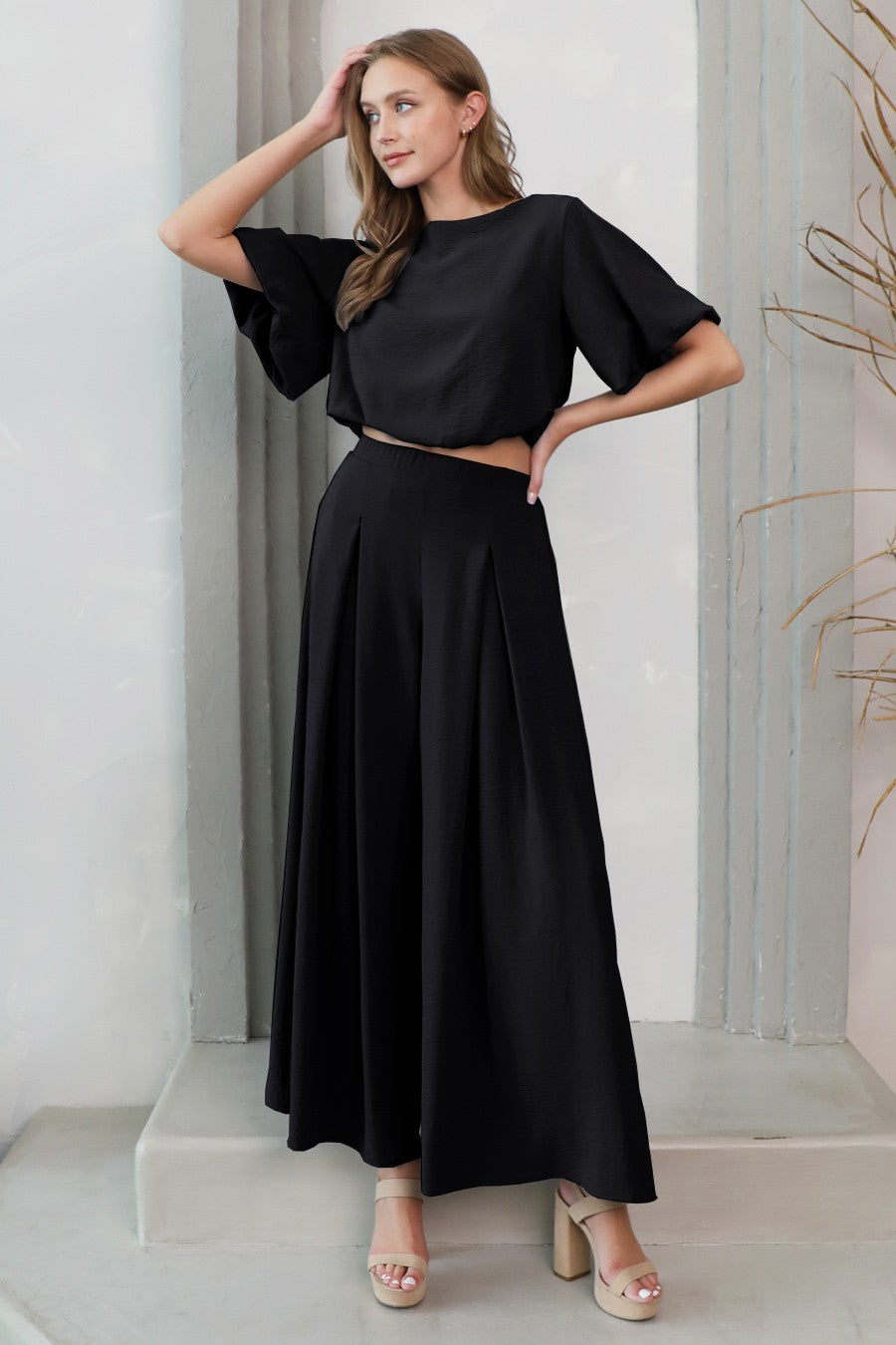 Cordelia Pleated Wide Leg Pants