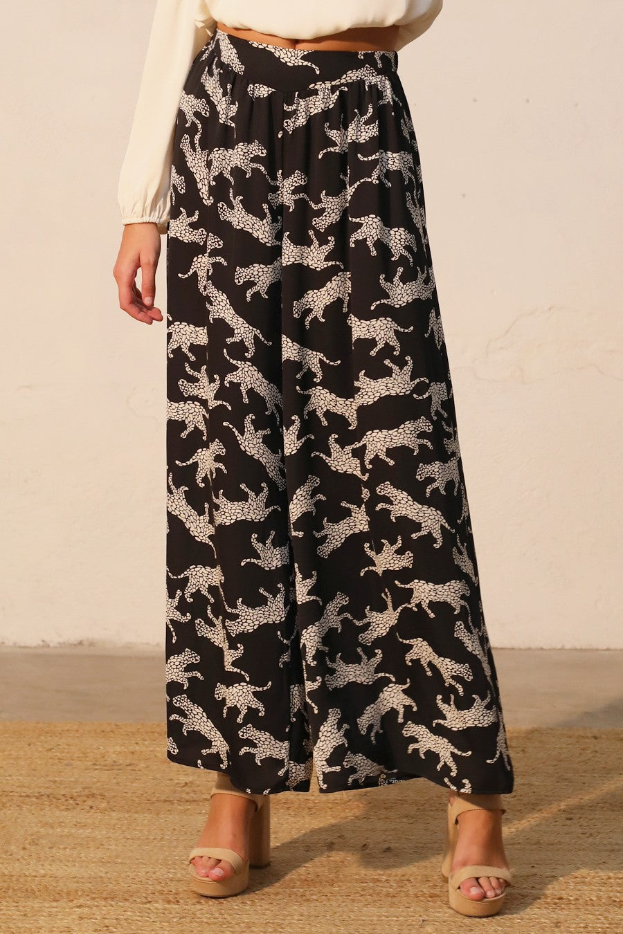 Ellie Wild Animal Wide Leg Pants