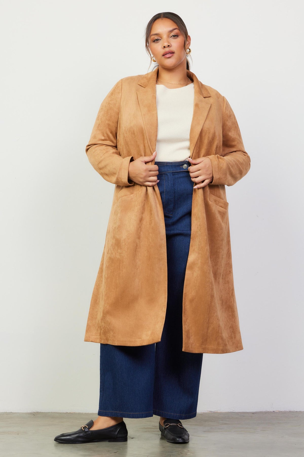 Coco Faux Suede Duster - Curvy