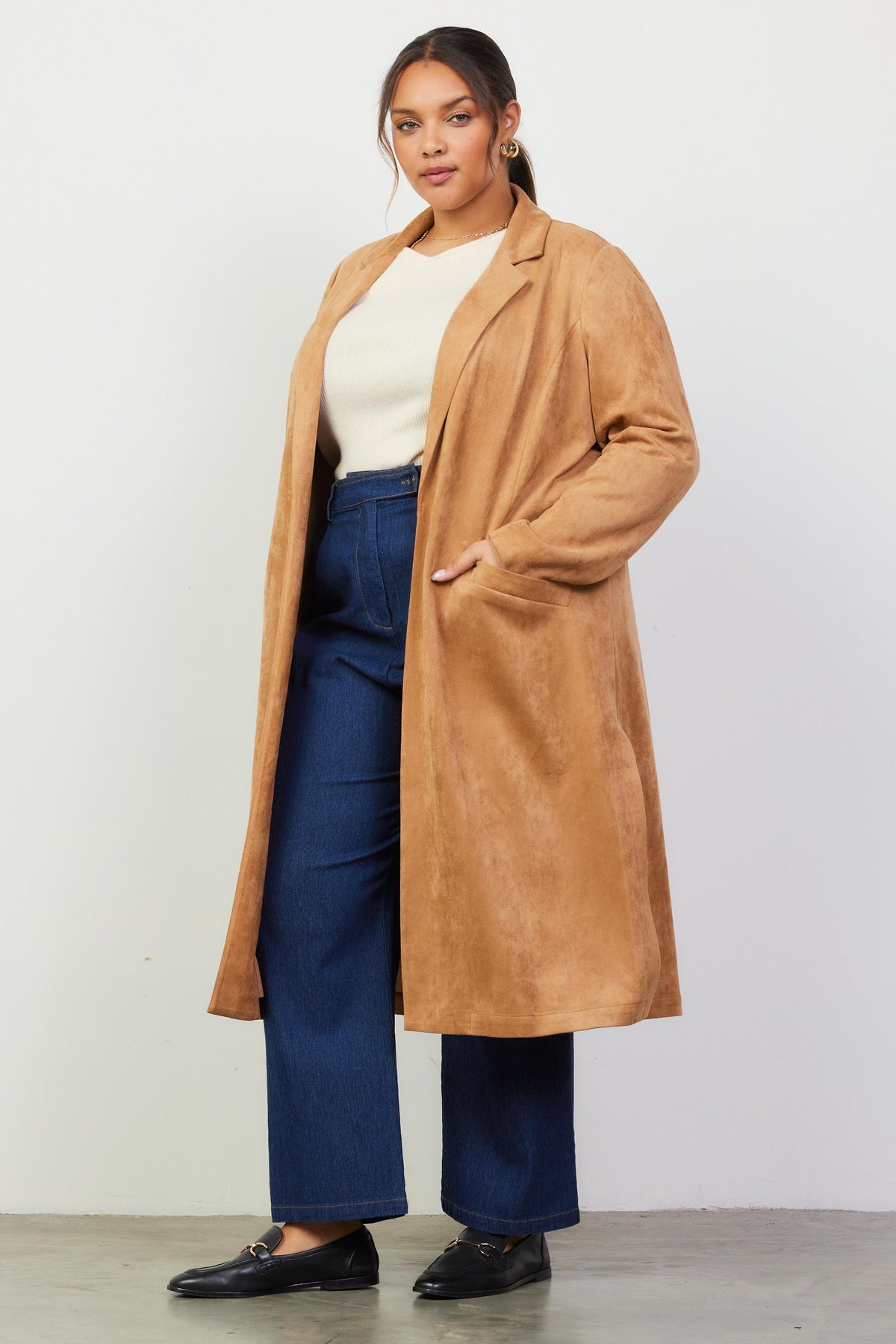 Coco Faux Suede Duster - Curvy