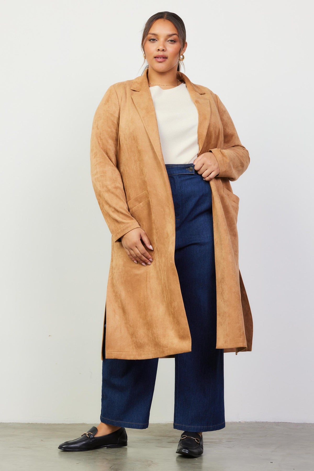 Coco Faux Suede Duster - Curvy