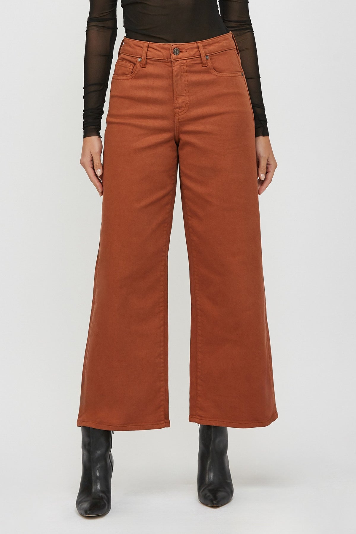 Nori - Rust Colored Clean Stretch Wideleg