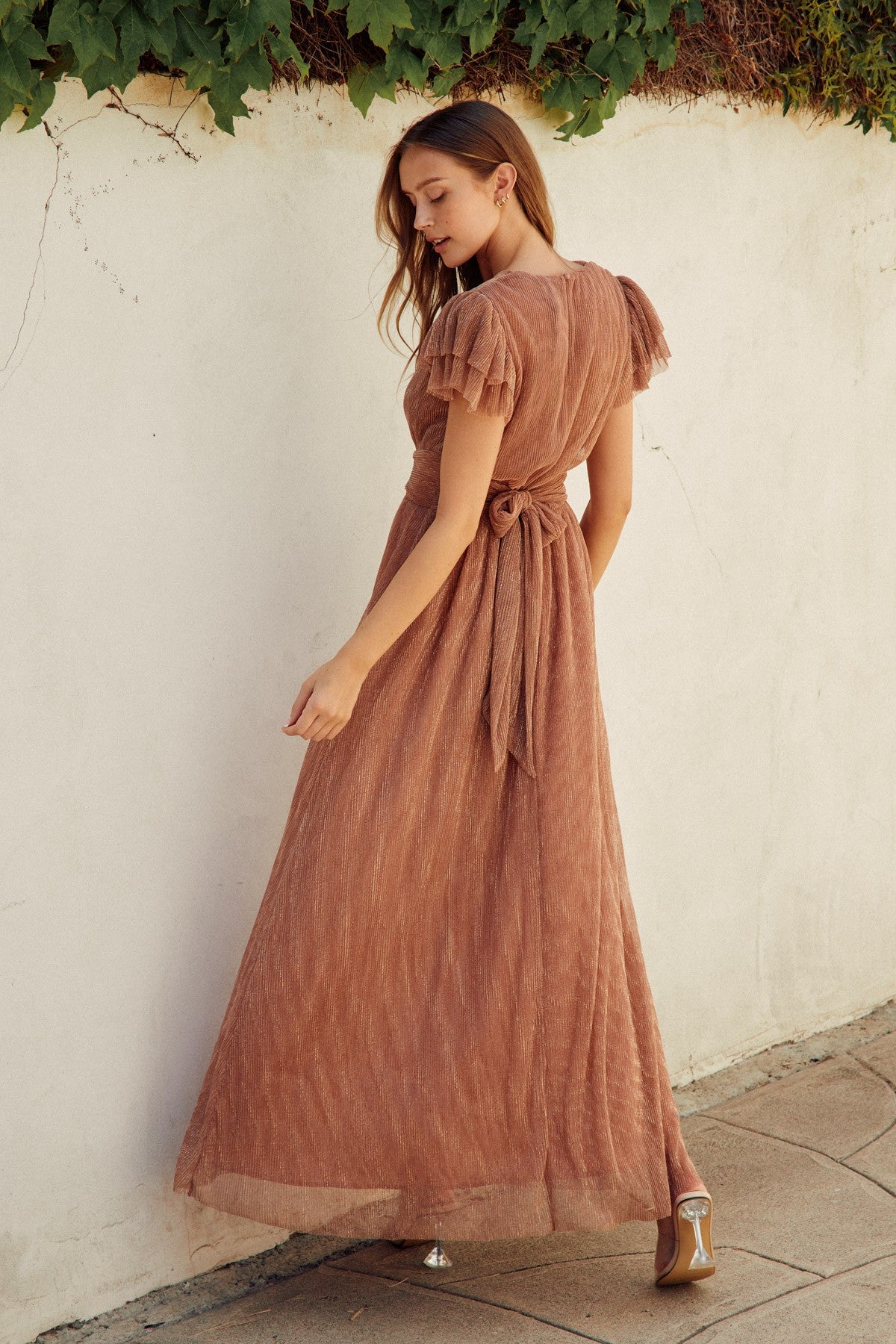 Maria Flutter Sleeve Maxi Dress