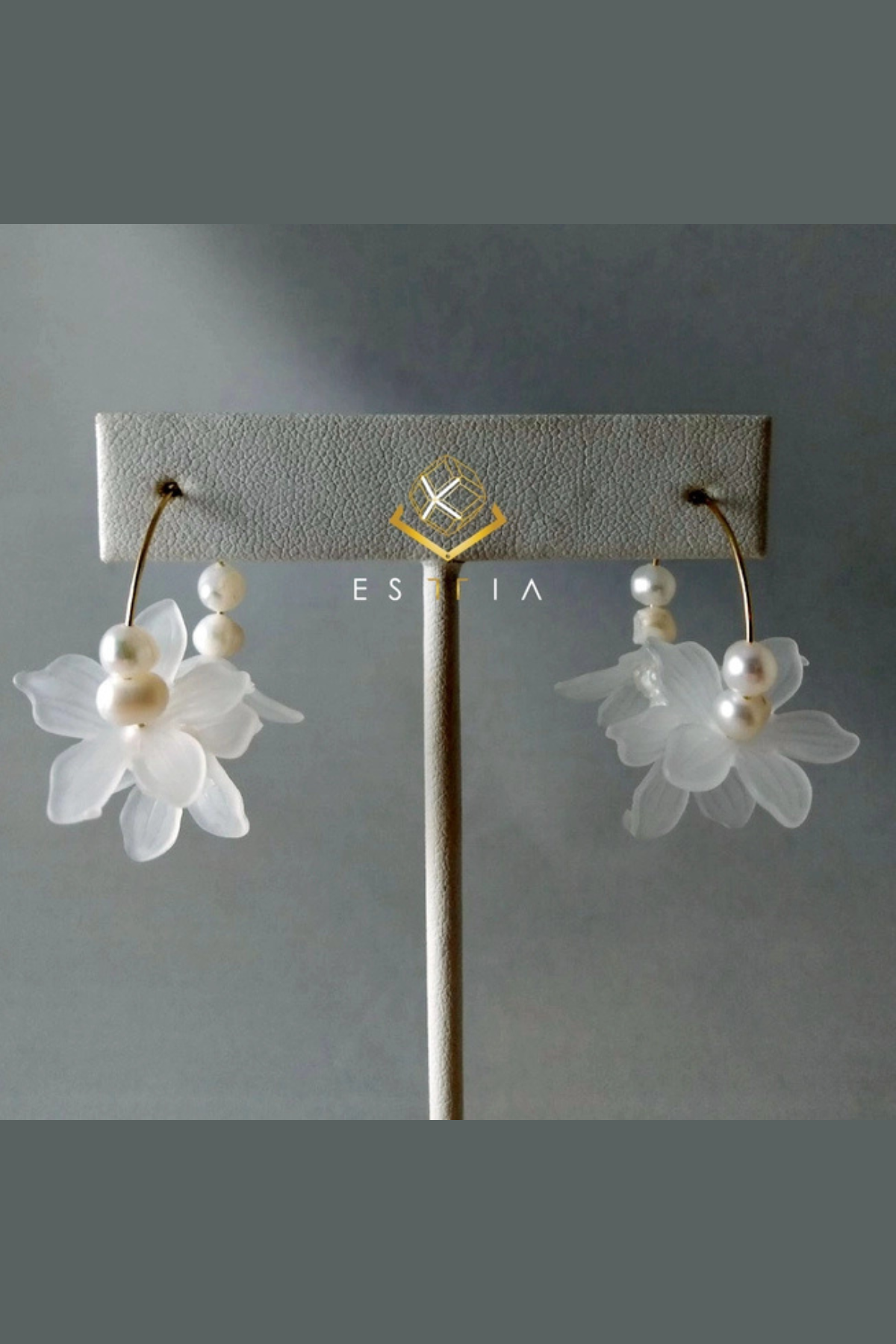 White Acacia Handmade Floral Dangle Earrings