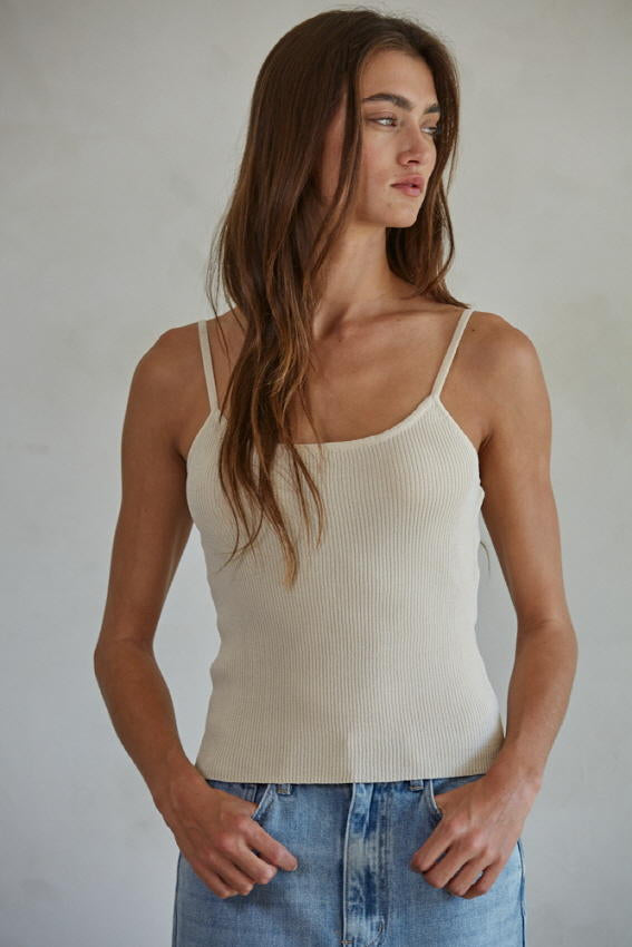 Bree Lurex Ribbed Cami Top