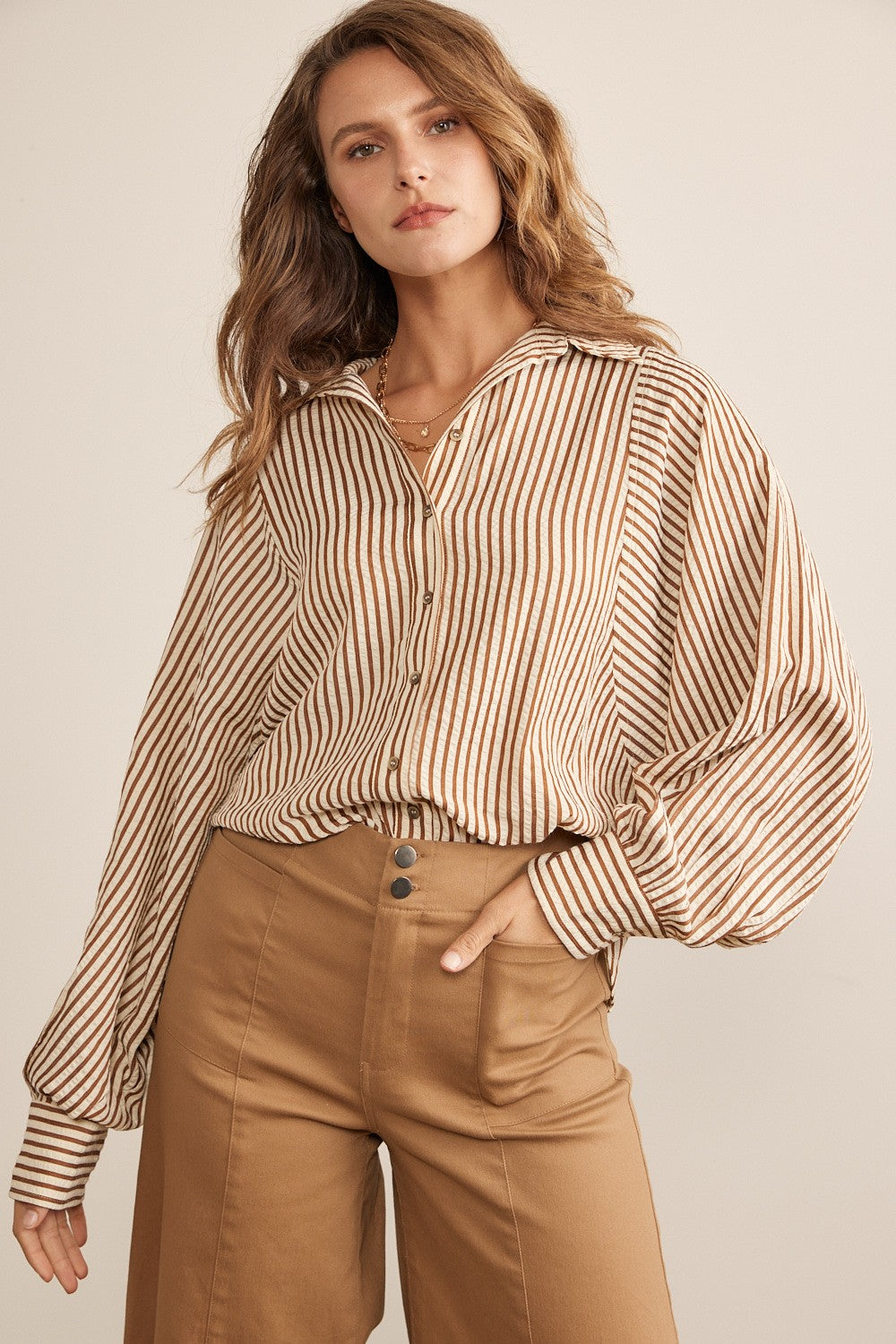 Leslie Stripped Button Down Shirt